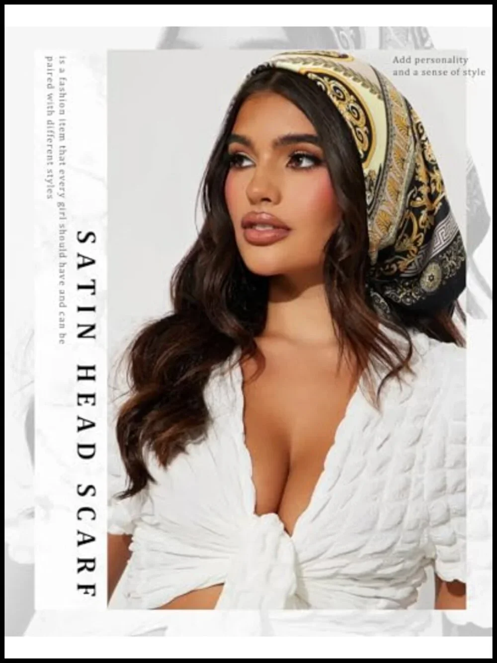 Satin Head Scarf for Women 2Pcs Like Silk Hair Scarf Bandana 27.5